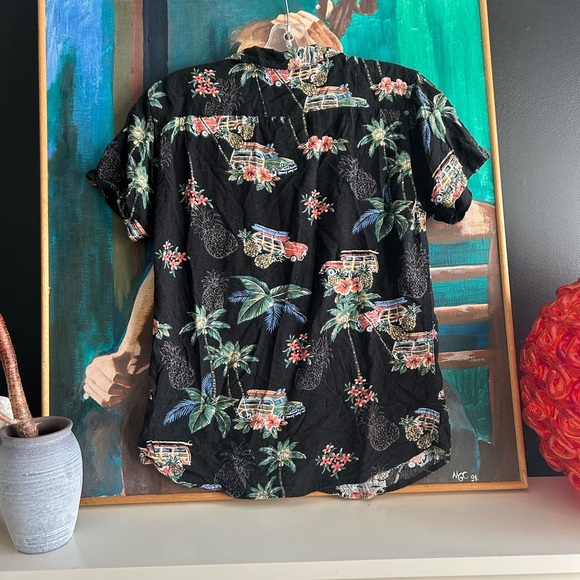 Vintage Aloha Joe Tropical Black Hawaiian Shirt Unisex - Picture 6 of 15